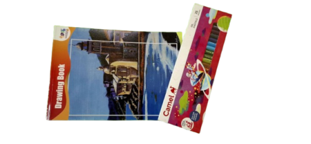 Art Essentials Combo: A4 Drawing Book (40 Pages) + 25 Shades Oil Pastels