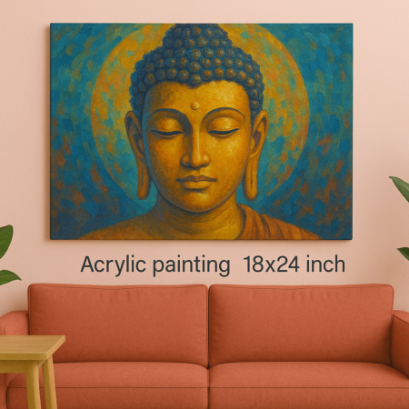 Buddha’s Serenity Acrylic Painting on canvas (18 by 24 inches)