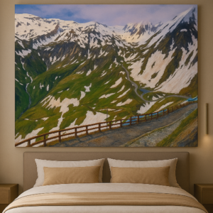 "Mountain Serenity – Acrylic Landscape on Canvas" ( 48 x 60 inches)