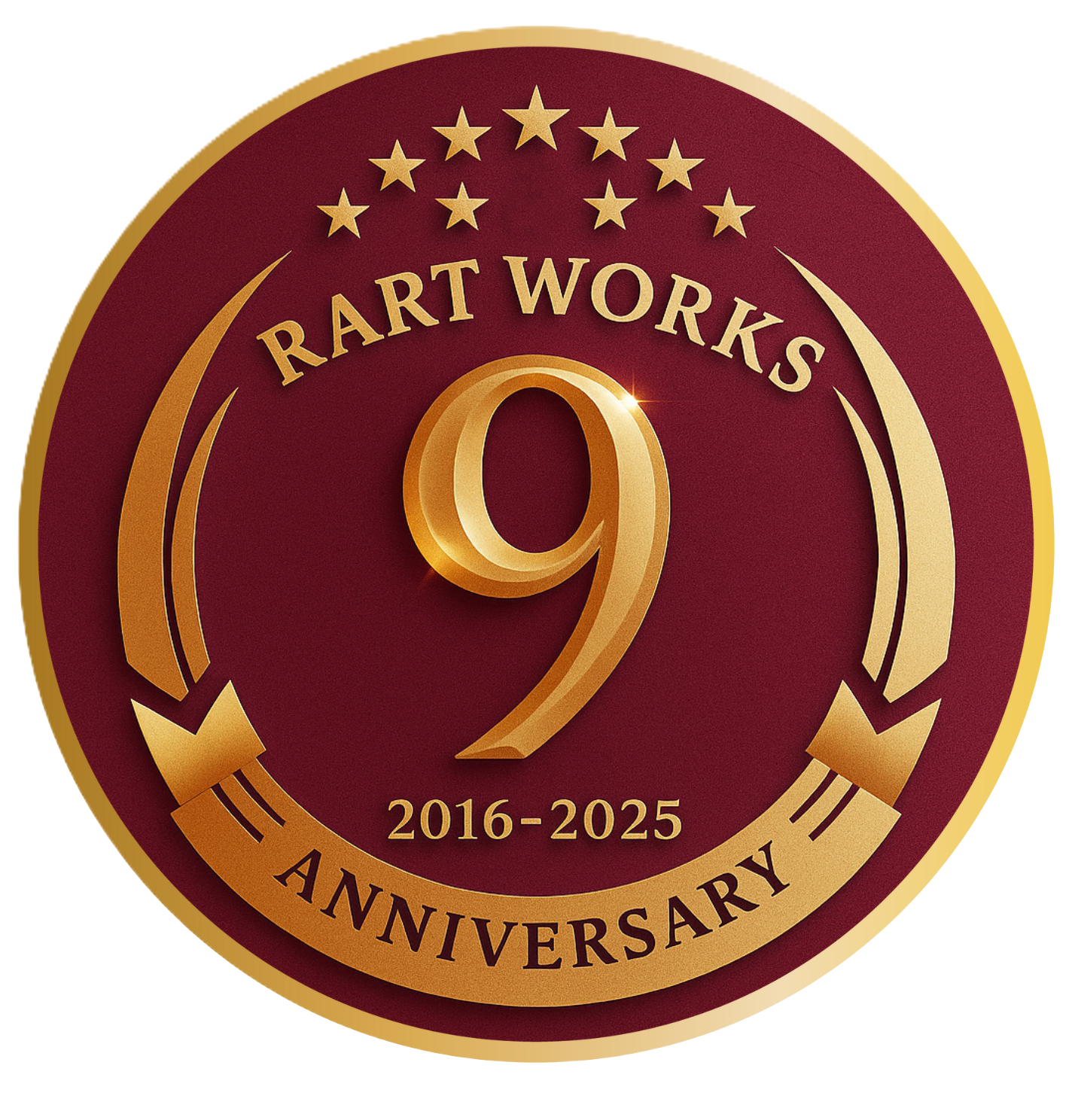 RART WORKS art classes Bangalore – 9th anniversary badge