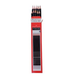 Faber-Castell Black Matt HB Pencils – Pack of 10 (with Eraser Tip)